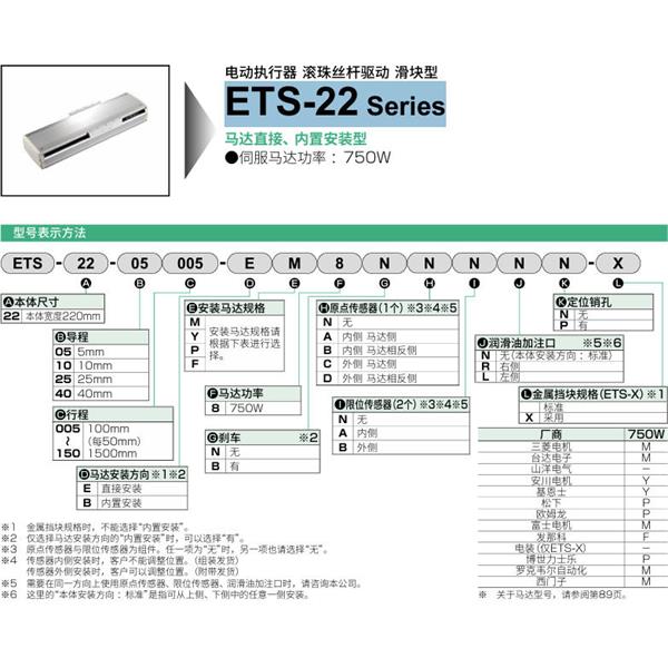 CKD喜開(kāi)理電動(dòng)執(zhí)行器（無(wú)馬達(dá)型）滑塊型ETS-22-40045-EM8BNNNN