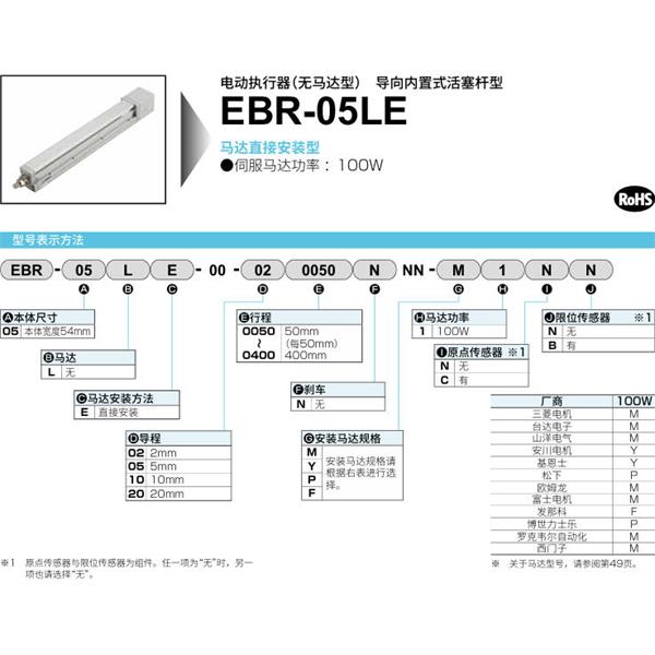 CKD喜開理電動(dòng)執(zhí)行器（無馬達(dá)型）滑塊型EBR-05LE-00-100250NNN-F1CB