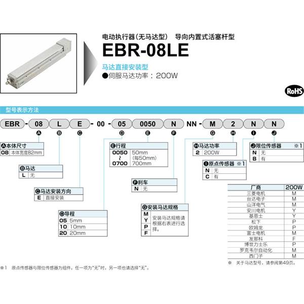 CKD喜開理電動(dòng)執(zhí)行器（無馬達(dá)型）滑塊型EBR-08LE-00-200600NNN-F2CB