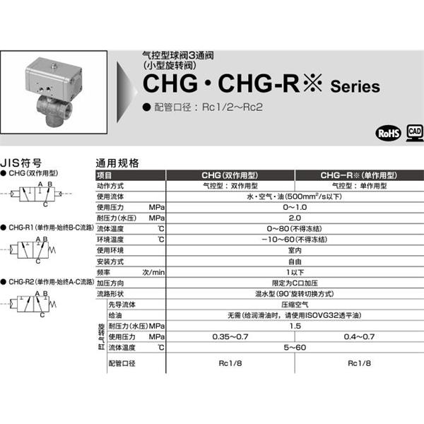 CKD喜開理氣控式球閥2?3通CHG-25- E